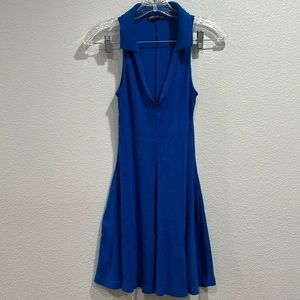 Zara Blue Tennis Ribbed Sleeveless Dress SZ Medium